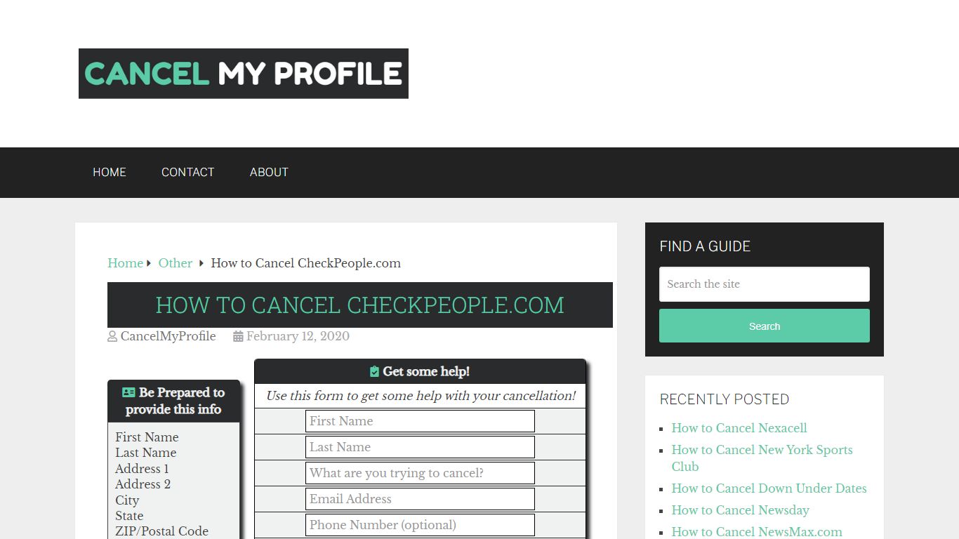 How to Cancel CheckPeople.com - CancelMyProfile.com